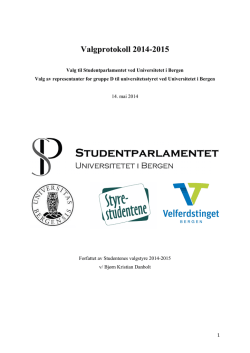 Valgprotokoll 2014 - Studentparlamentet ved Universitetet i Bergen