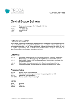 CV Øyvind Bugge Solheim