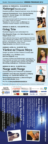 Grieg Trio Vårfest m/Tracee Meyn Norge mitt Norge R oar E