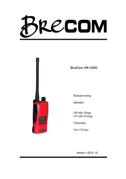 Brukerveiledning for Brecom VR-1000