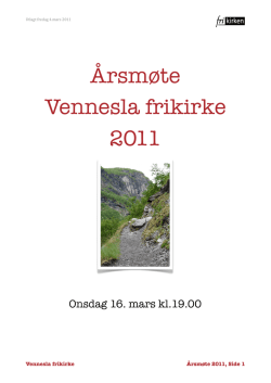 Årsmøte 2011 - Vennesla Frikirke