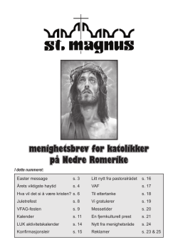 2012 - Nr. 1 - St. Magnus katolske menighet i Lillestrøm
