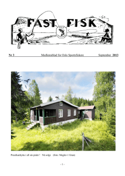Nr 3 Medlemsblad for Oslo Sportsfiskere September 2013