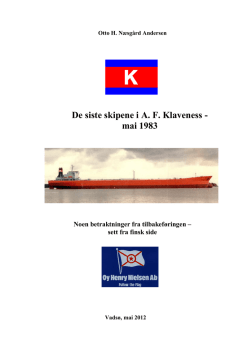 De siste skipene i A. F. Klaveness - mai 1983 - Klaveness