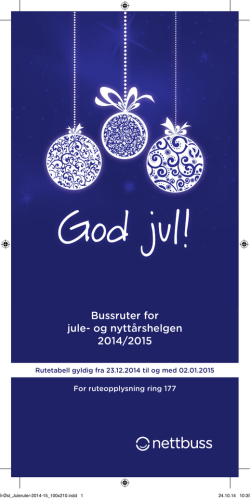 Bussruter for jule- og nyttårshelgen 2014/2015 - Hedmark