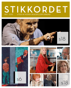Stikkordet 2013 - Norsk Skuespillerforbund
