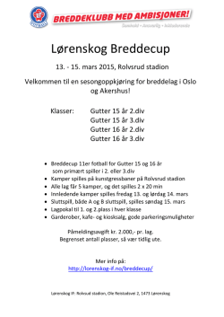 Lørenskog Breddecup - Lørenskog Idrettsforening