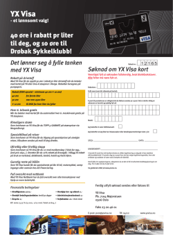 Søknad om YX Visa kort - Uno