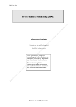 Fotodynamisk behandling (PDT)