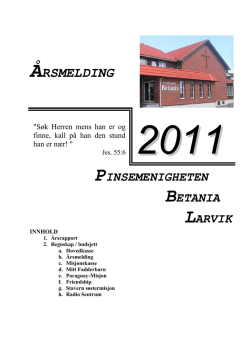 Årsrapport 2011 - Betania, Larvik