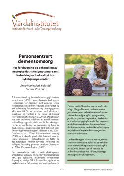 Personsentrert demensomsorg
