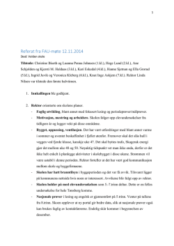 Referat fra FAU-mote 12 november 2014