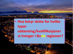 Fremtidens kompetansebehov i Bodø kommune v/Utviklingssjef
