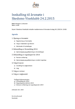 Innkalling til årsmøte i Skedsmo Viseklubb 24.2.2015