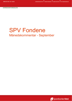 SPV Rapport - Sparebanken Vest