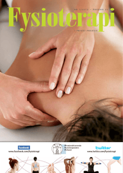 Nr. 1 2012 - Privatpraktiserende Fysioterapeuters Forbund