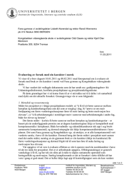 Svarbrevet frå UiB til Kongsbakken og Fana 22.3.2011