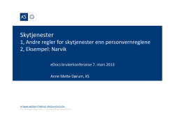 Skytjenester - eDOCS Brukerforum