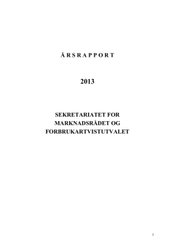 Årsrapport 2013 - Forbrukertvistutvalget