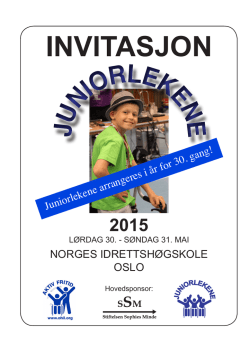 Invitasjon til Juniorlekene 2015
