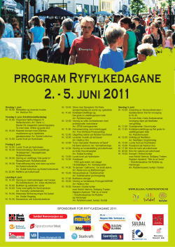 program Ryfylkedagane 2. - 5. juni 2011