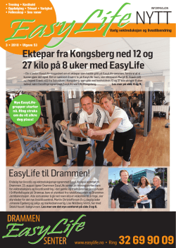 Ektepar fra Kongsberg ned 12 og 27 kilo på 8 uker med EasyLife