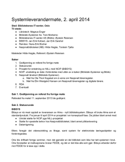 Referat 1/14 - Biblioteksystemleverandørene i Norge