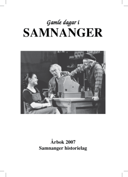 Innhald Årbok 2007 - Samnanger historielag