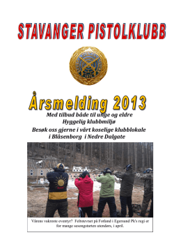 Årsmelding 2013 - Stavanger Pistolklubb