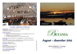 Program Betania høsten 2014