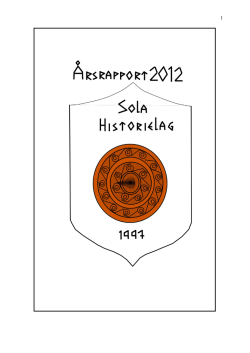 Årsrapport 2012 - Sola Historielag