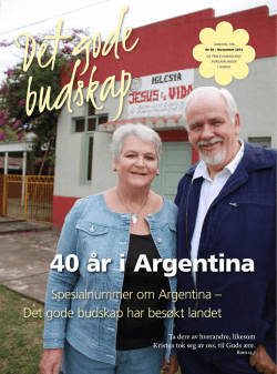 40 år i argentina - Den Frie Evangeliske Forsamling