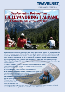 Program fjellvandring i Alpane