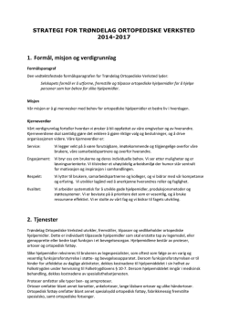 Strategi for Trøndelag Ortopediske Verksted 2014-2017