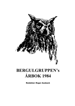 BERGULGRUPPEN`s ÅRBOK 1984