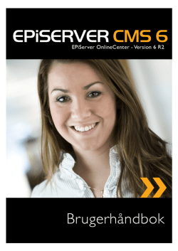 User Guide for EPiServer OnlineCenter 6 R2 Rev A
