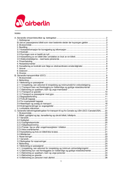 1 Indeks A. Generelle virksomhetsvilkår og -betingelser