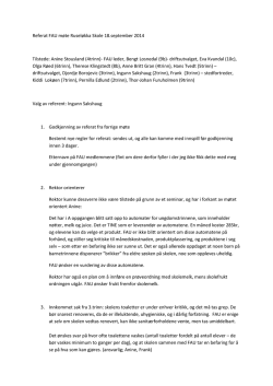 Referat fra FAU møte 18. september 2014