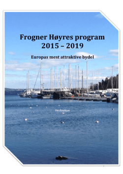 Frogner Høyres program 2015 – 2019