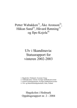 Ulv i Skandinavia: Statusrapport for vinteren 2002-2003
