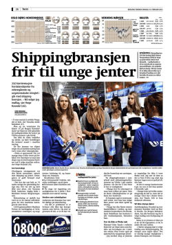 Shippingbransjen frir til unge jenter