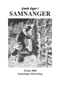 Innhald Årbok 2008 - Samnanger historielag