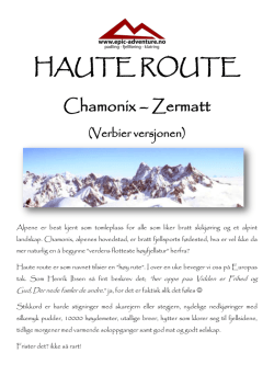 Detaljert turprogram for Haute Route (Verbier
