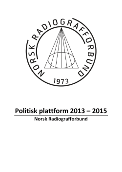Norsk Radiografforbunds politiske plattform