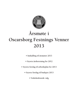 Innkalling årsmøte (.pdf) - Oscarsborg Festnings Venner