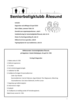 Stiftelsesmøte Seniorboligklubb Ålesund