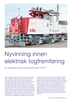 Artikkel: Nyvinning innen elektrisk togfremføring