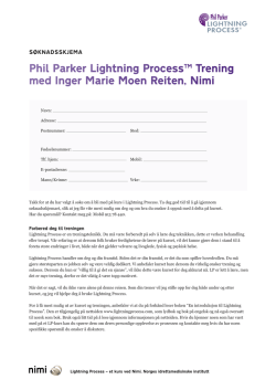 Phil Parker Lightning Process™ Trening med Inger Marie Moen