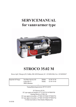 SERVICEMANUAL for vannvarmer type STROCO
