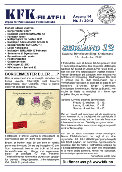 KFK filateli nr 3 - Kristiansand Filatelistklubb